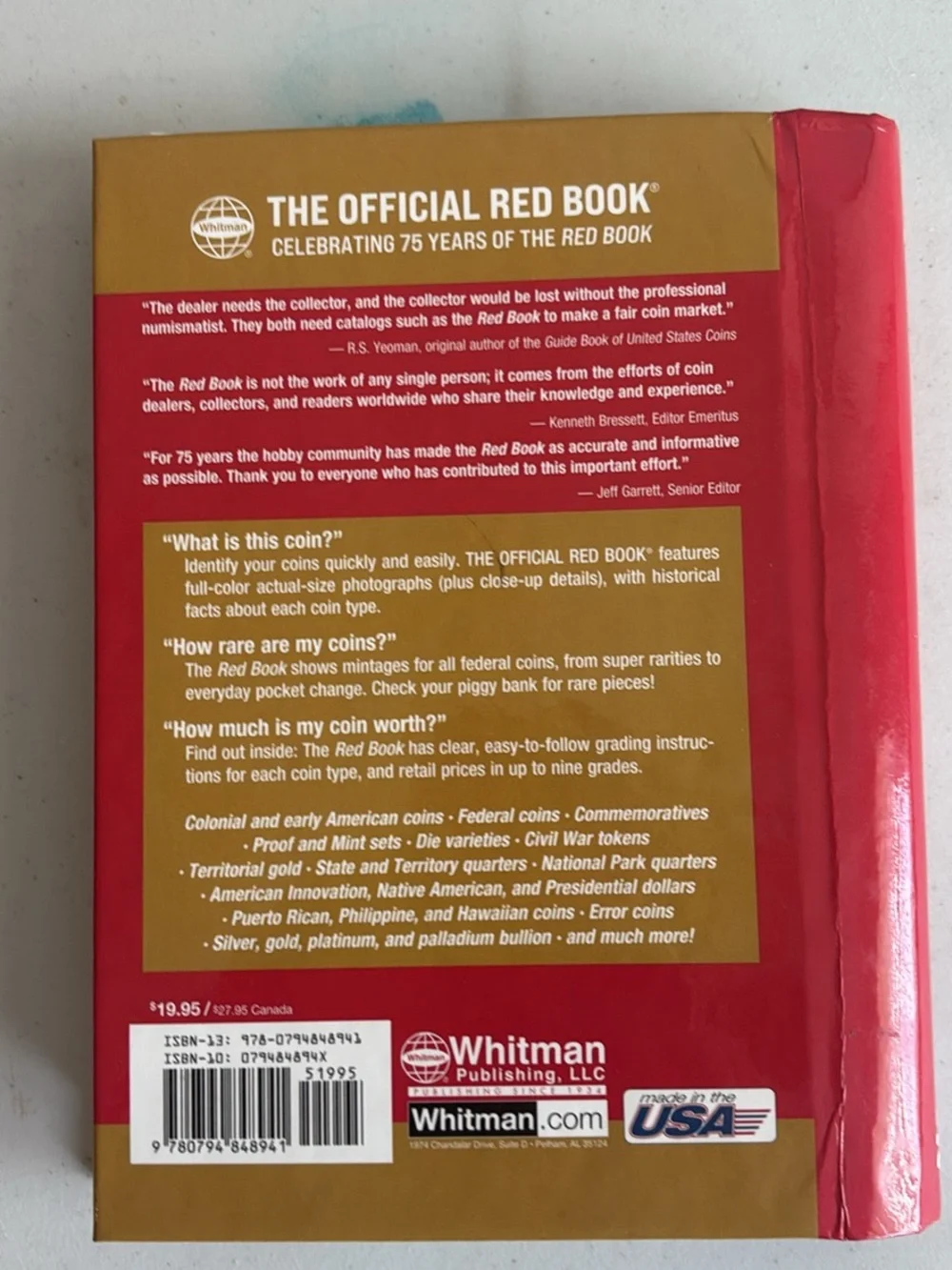 Red 2022 United States Coins Guide Book by R.S. Yeoman